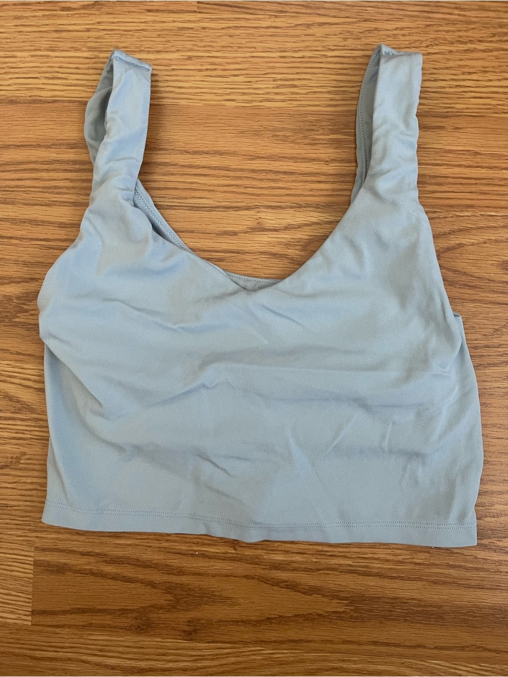 OFFLINE By Aerie Real Me Low Key Longline Sports Bra built in bra soft blue